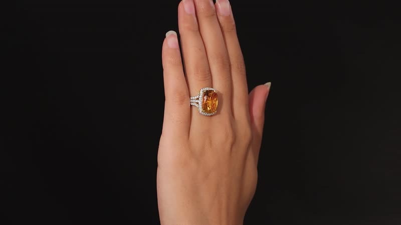 Serra Gaucha Citrine and Moissanite Ring in Vermeil Yellow Gold Over Sterling Silver 10.25 ctw