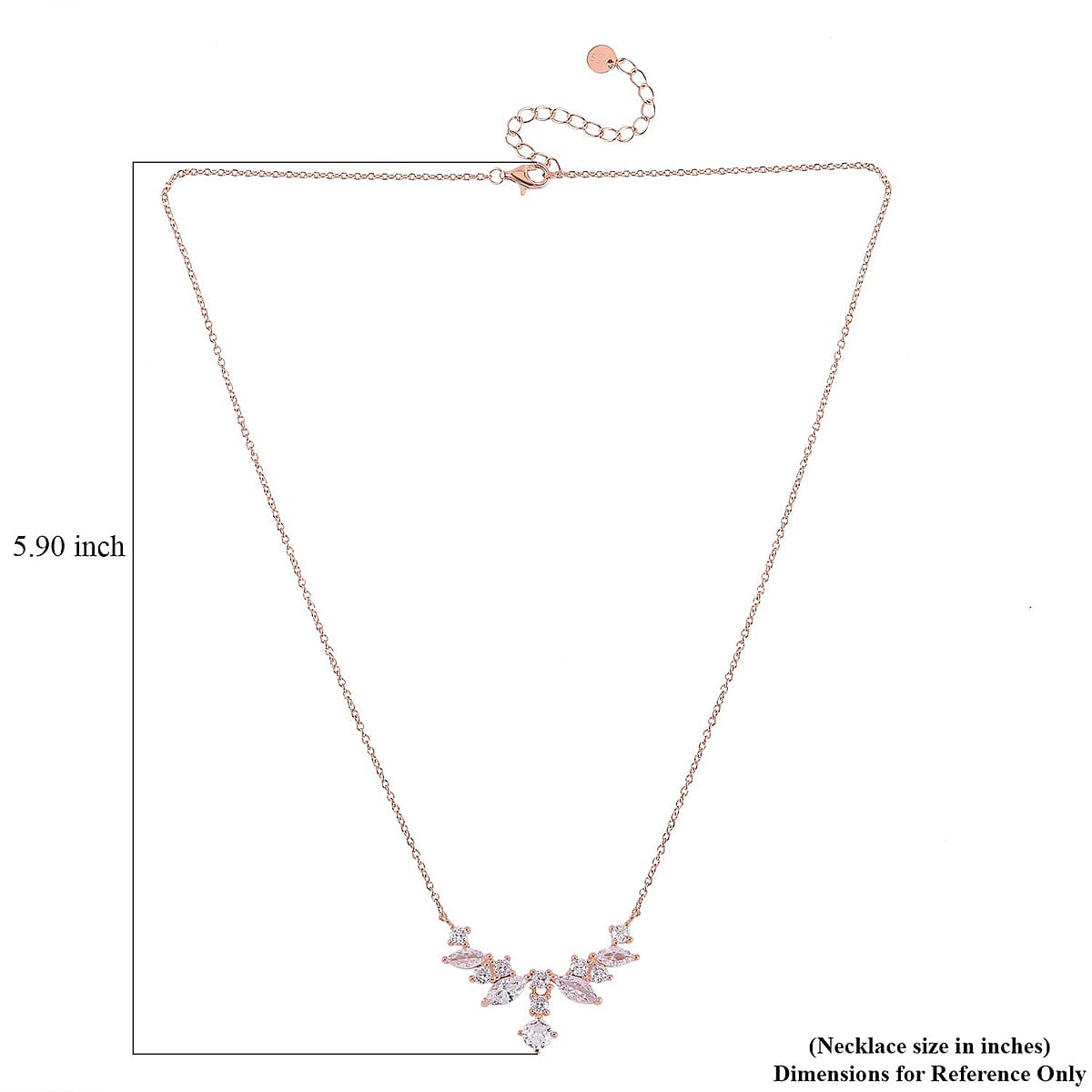 Lustro Stella Finest CZ Necklace 16-18 Inches in 14K Rose Gold Over Sterling Silver 0.90 ctw image number 4