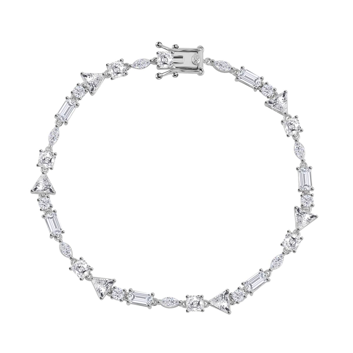 Lustro Stella Finest CZ Bracelet in Rhodium Over Sterling Silver (8.00 In) 13.00 ctw image number 0