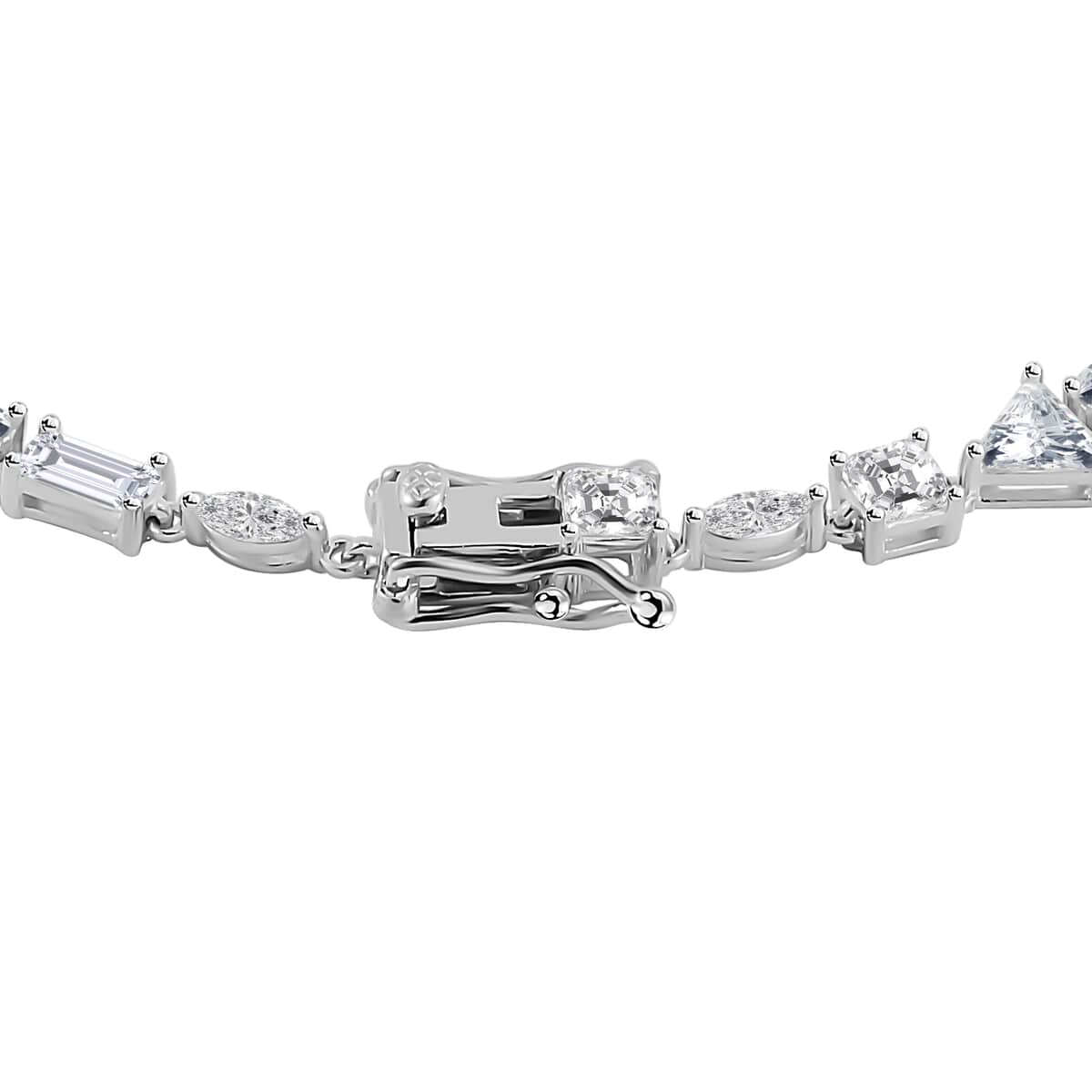 Lustro Stella Finest CZ Bracelet in Rhodium Over Sterling Silver (8.00 In) 13.00 ctw image number 3