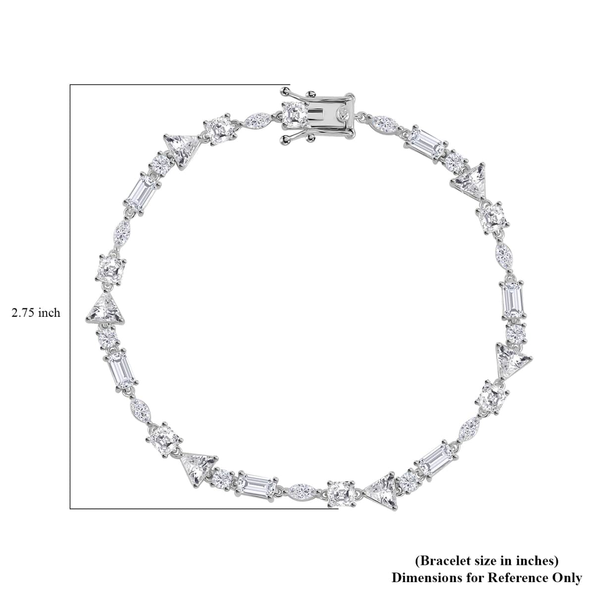 Lustro Stella Finest CZ Bracelet in Rhodium Over Sterling Silver (8.00 In) 13.00 ctw image number 6