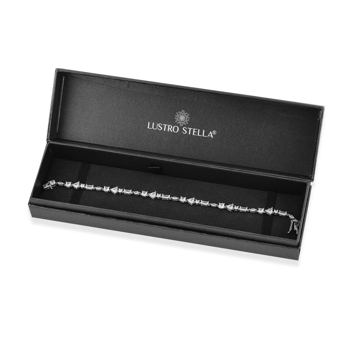 Lustro Stella Finest CZ Mixed Shapes Bracelet in Vermeil Yellow Gold Over Sterling Silver (8.00 In) 13.00 ctw image number 4