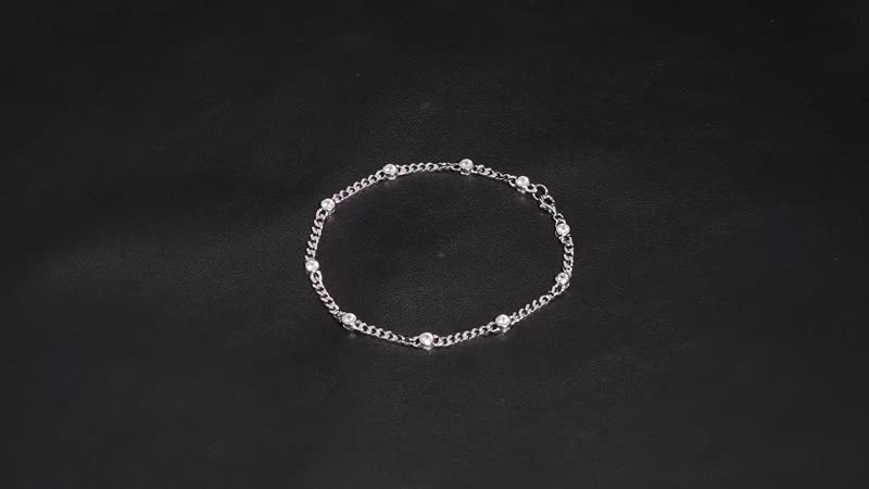 Lustro Stella Finest CZ Station Bracelet in Rhodium Over Sterling Silver (8.00 In) 0.35 ctw