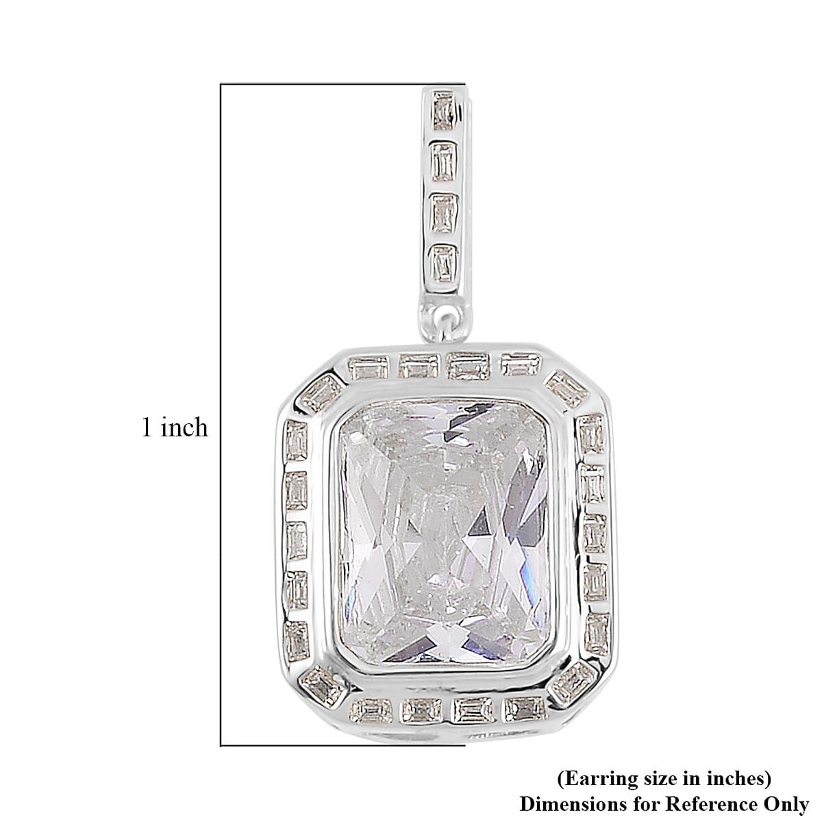 Lustro Stella Finest CZ Earrings in Rhodium Over Sterling Silver 13.00 ctw