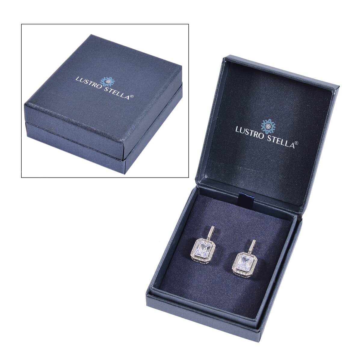 Lustro Stella Finest CZ Earrings in Rhodium Over Sterling Silver 13.00 ctw image number 6