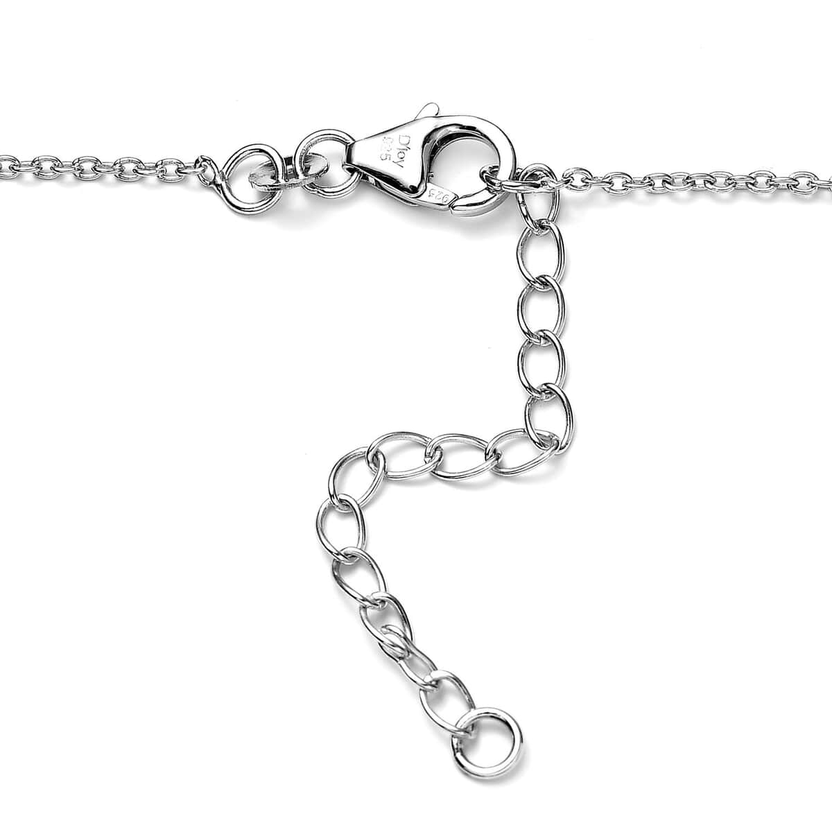 Diamond Faith and Cross Layererd Necklace 18 Inches in Rhodium Over Sterling Silver 0.25 ctw image number 4