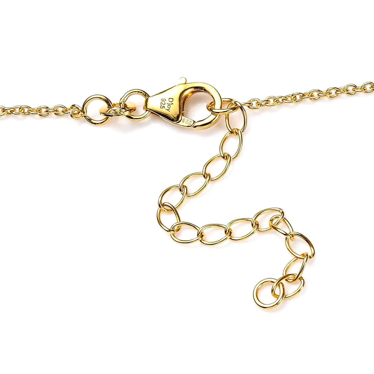 Diamond Fancy Necklace 18 Inches in 14K Yellow Gold Over Sterling Silver 0.25 ctw image number 4