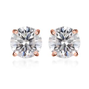 Moissanite Earrings in Vermeil Rose Gold Over Sterling Silver 1.50 ctw