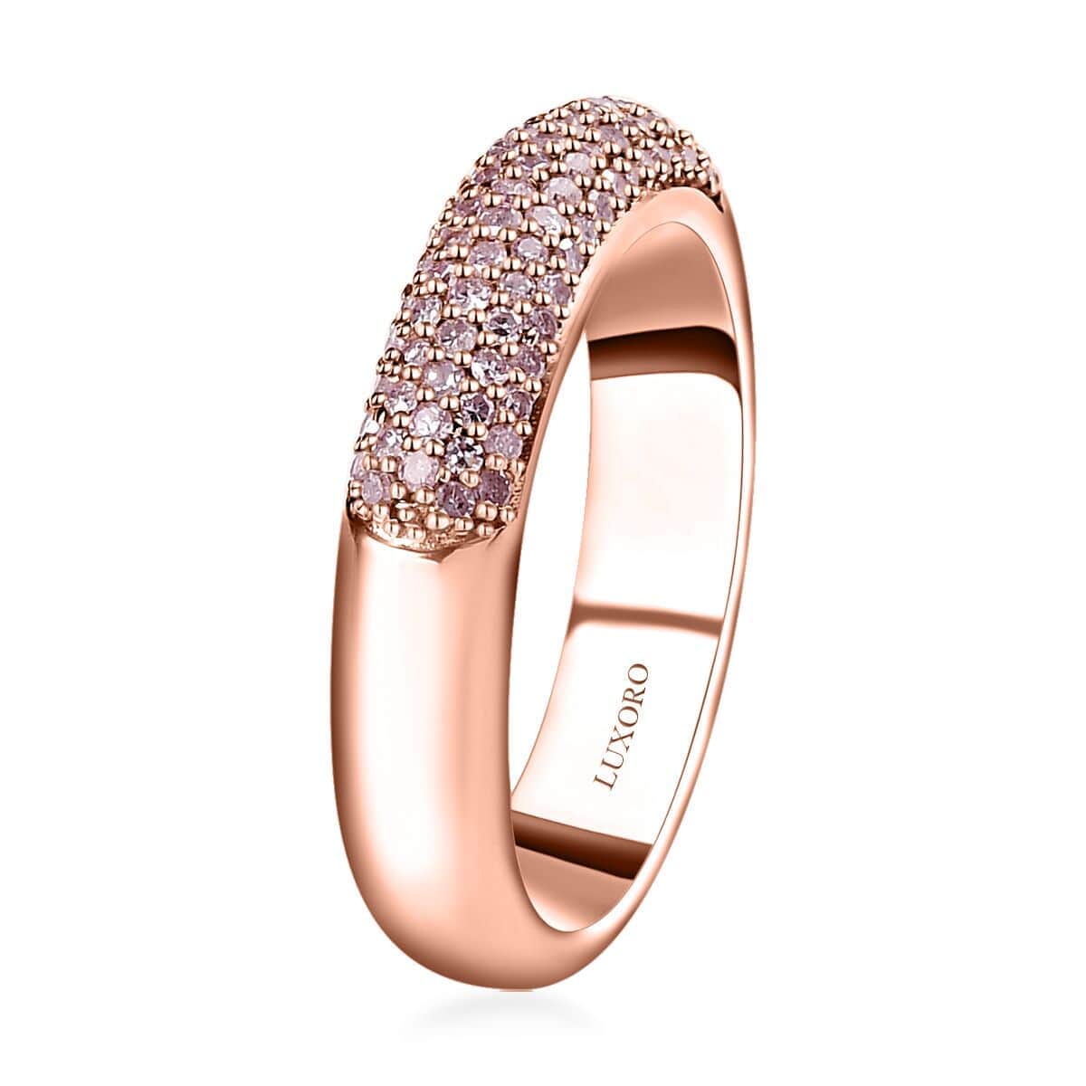 Luxoro 10K Rose Gold I3 Natural Pink Diamond Band Ring (Size 10.0) 4.25 Grams 0.50 ctw image number 3