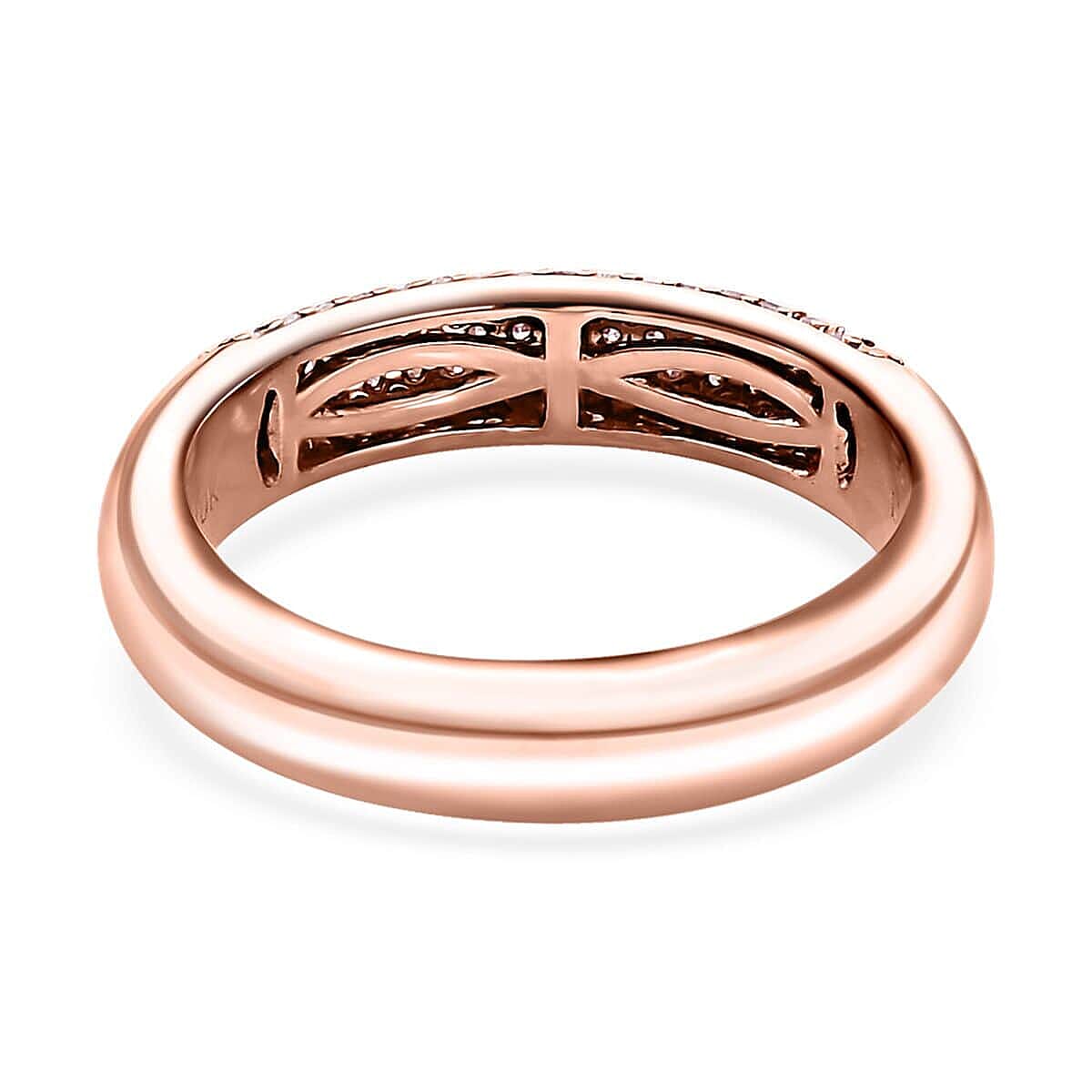 Luxoro 10K Rose Gold I3 Natural Pink Diamond Band Ring (Size 10.0) 4.25 Grams 0.50 ctw