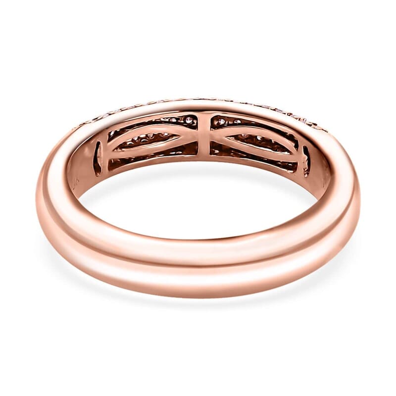 Luxoro 10K Rose Gold I3 Natural Pink Diamond Band Ring (Size 10.0) 4.25 Grams 0.50 ctw