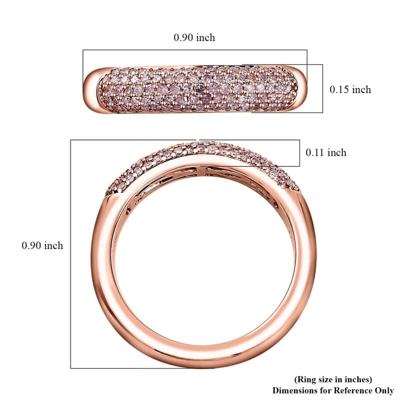 Luxoro 10K Rose Gold I3 Natural Pink Diamond Band Ring (Size 10.0) 4.25 Grams 0.50 ctw