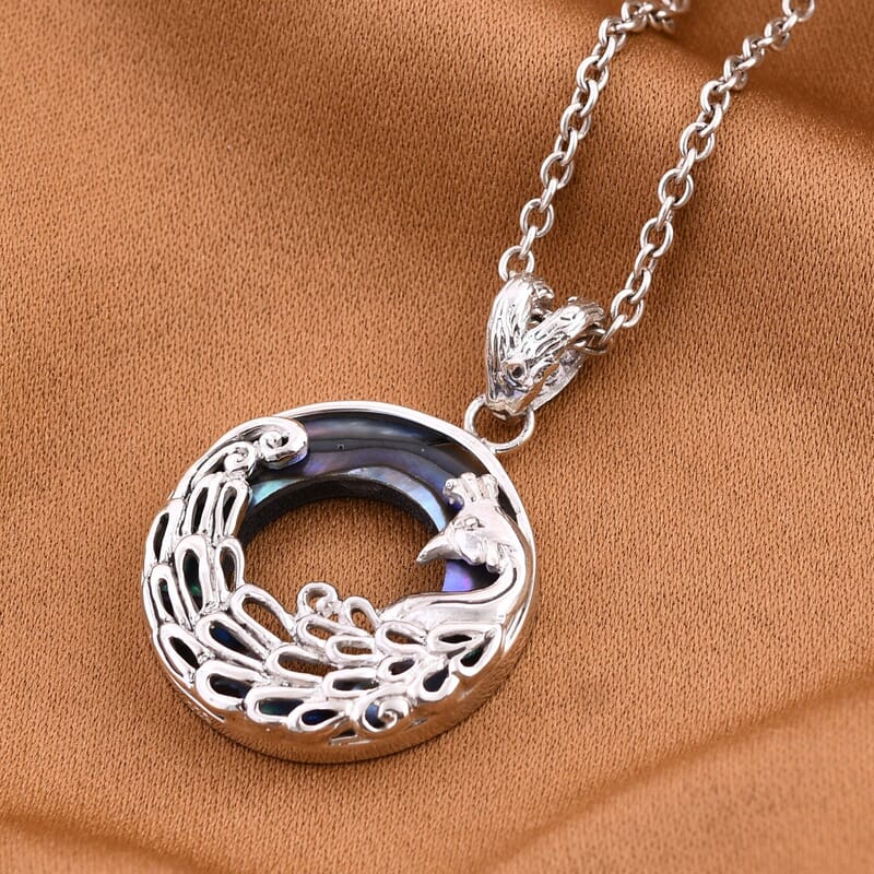 Abalone Shell 1.00 ctw Pendant in Sterling Silver