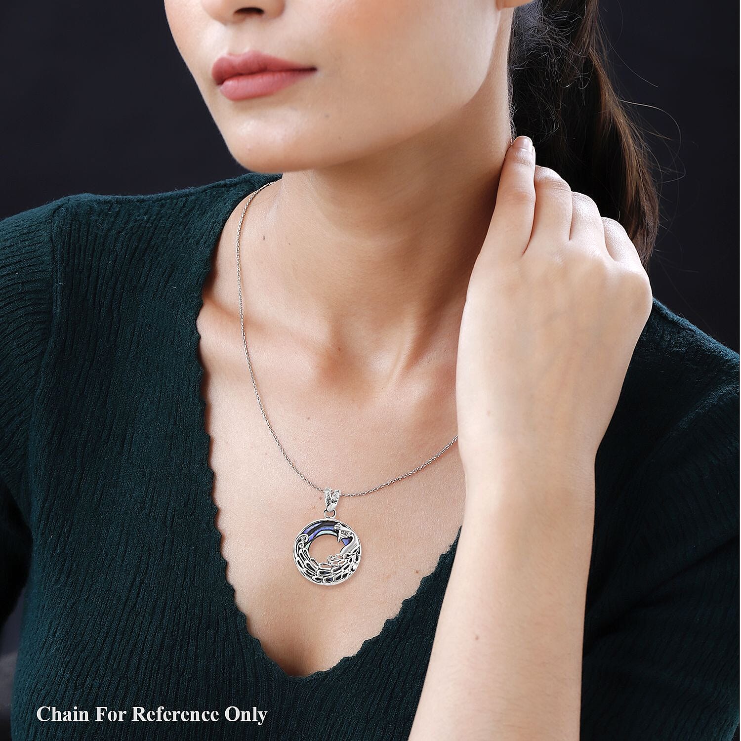 Abalone Shell 1.00 ctw Pendant in Sterling Silver