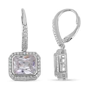 Lustro Stella Finest CZ Earrings in Rhodium Over Sterling Silver 0.25 ctw