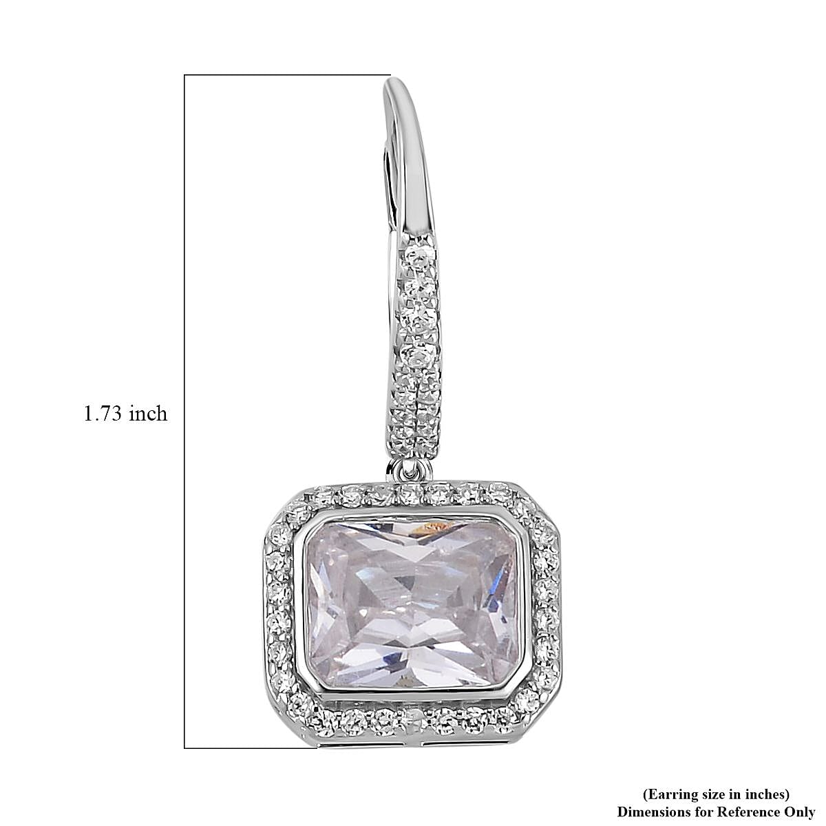 Lustro Stella Finest CZ Earrings in Rhodium Over Sterling Silver 0.25 ctw
