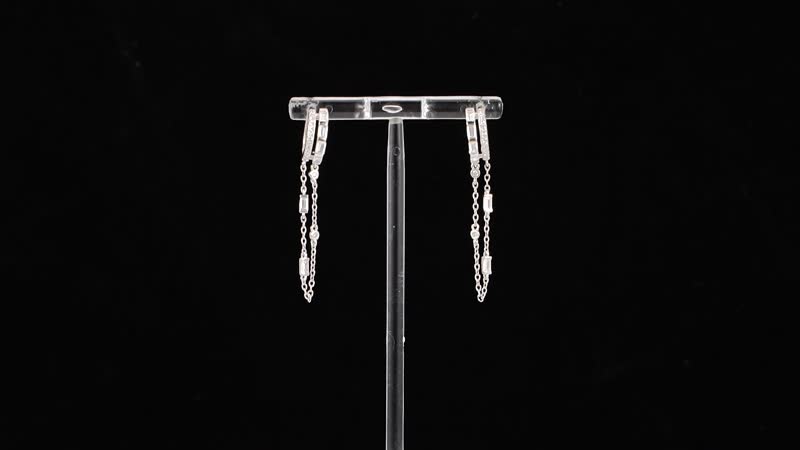 Lustro Stella Finest CZ Earrings in Rhodium Over Sterling Silver 0.35 ctw