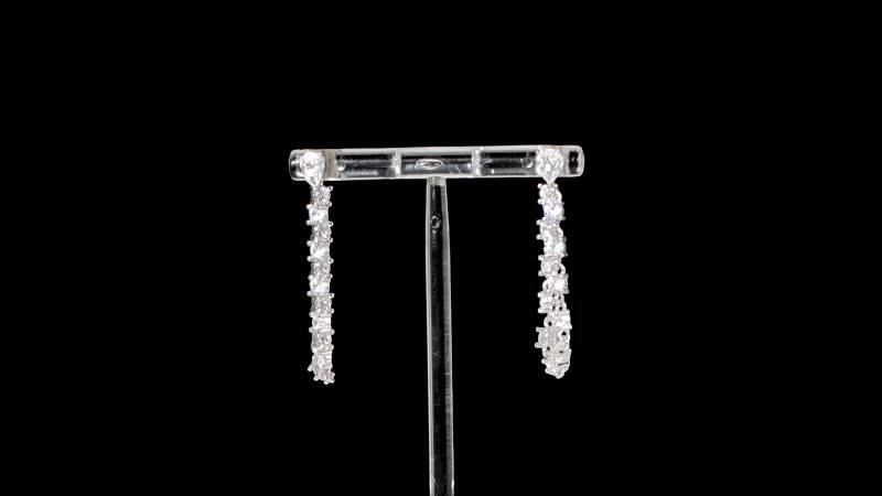 Lustro Stella Finest CZ Huggie Hoop Earrings in Rhodium Over Sterling Silver 4.25 ctw