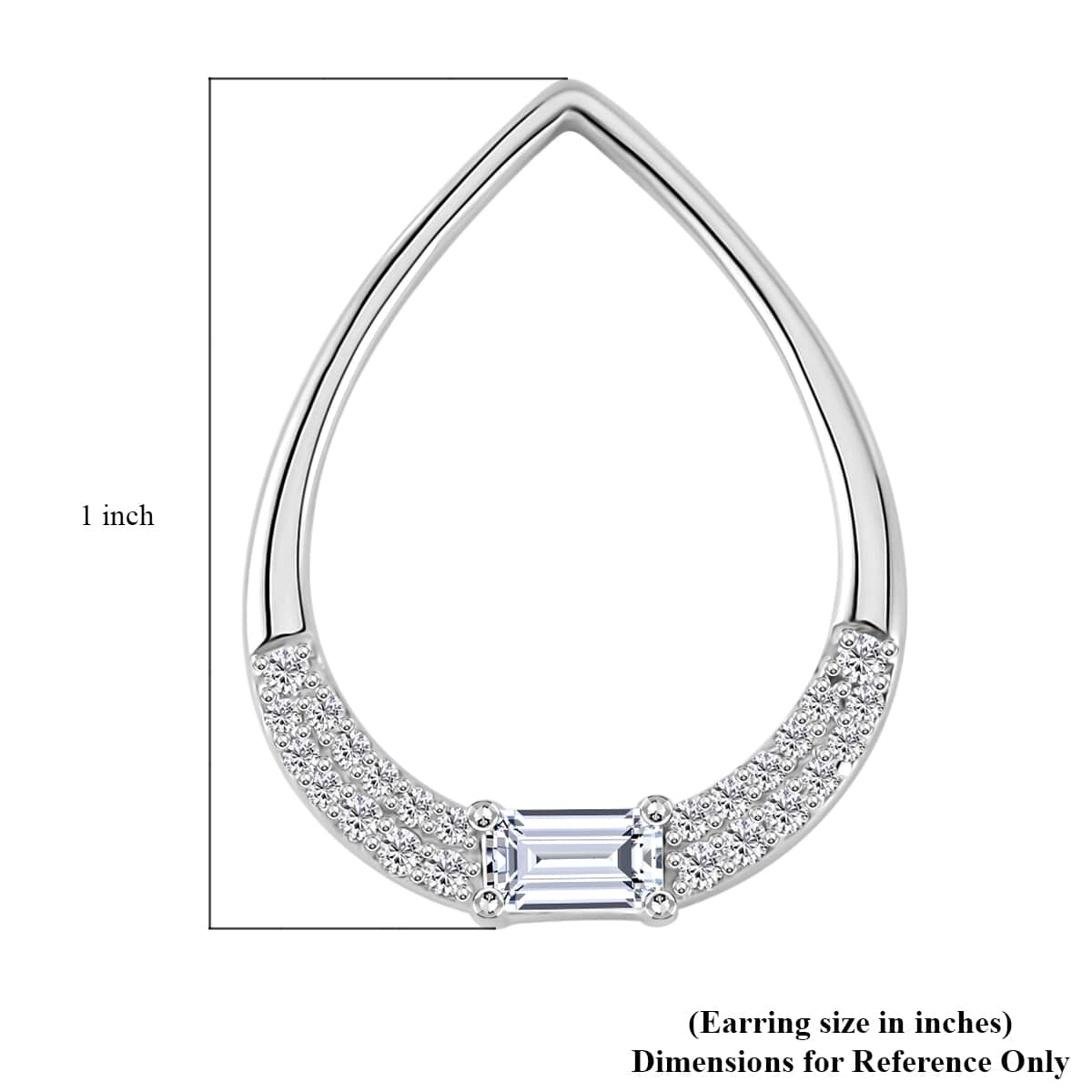 Lustro Stella Finest CZ Earrings in Rhodium Over Sterling Silver image number 5