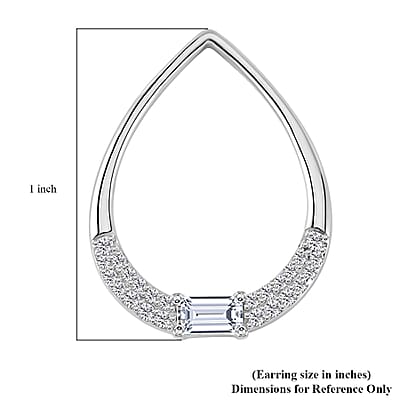 Lustro Stella Finest CZ Earrings in Rhodium Over Sterling Silver