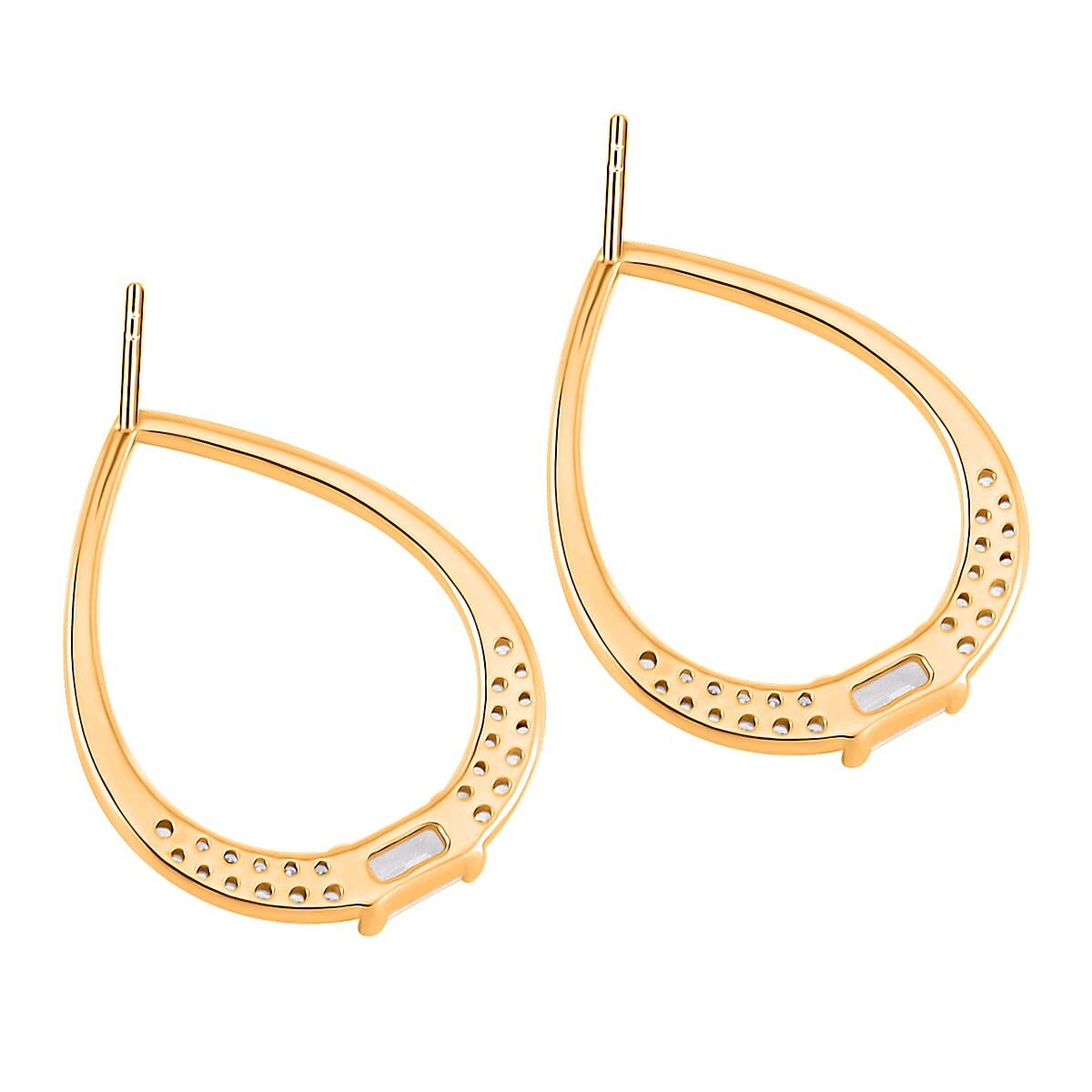 Lustro Stella Finest CZ Earrings in 14K Yellow Gold Over Sterling Silver image number 4