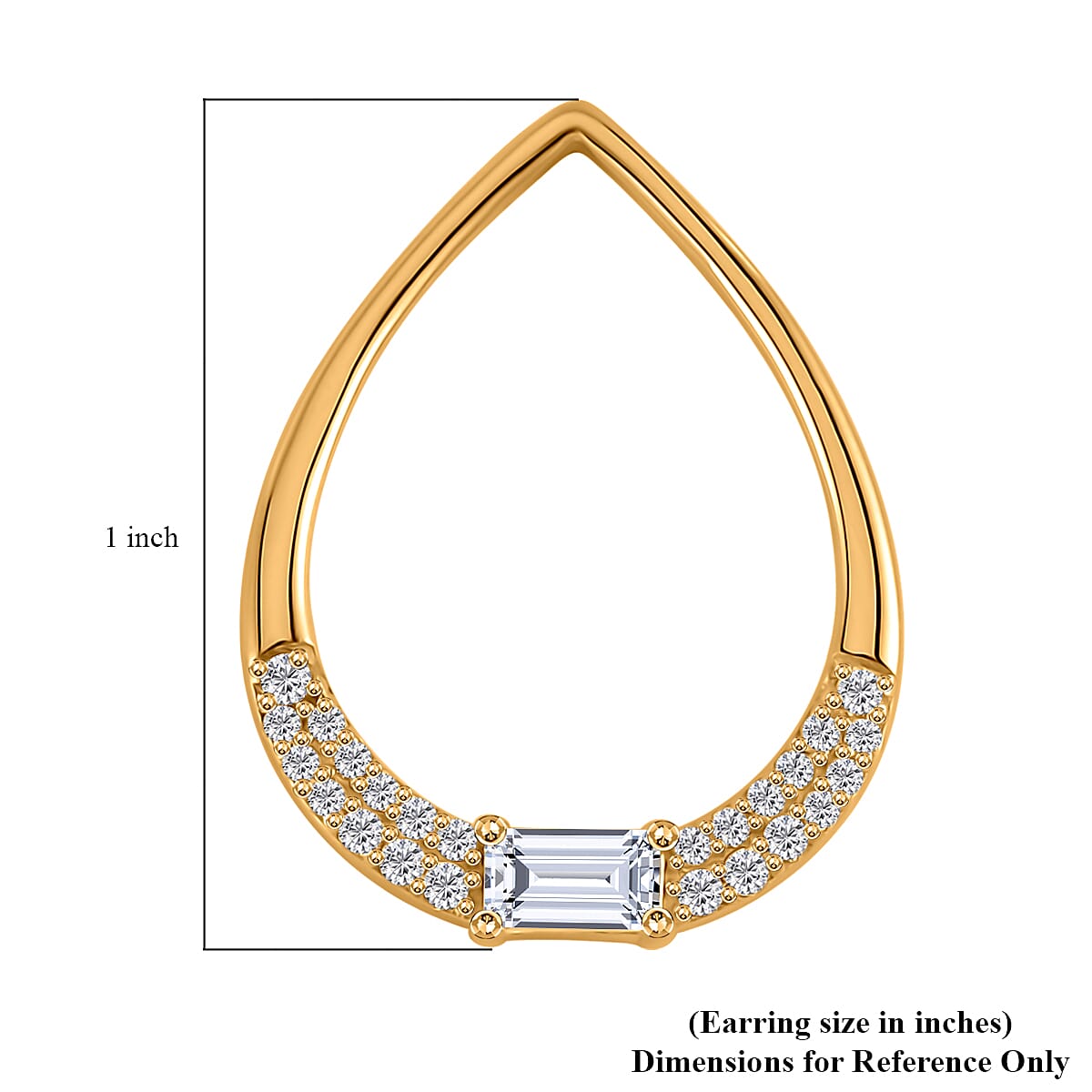 Lustro Stella Finest CZ Earrings in 14K Yellow Gold Over Sterling Silver image number 5