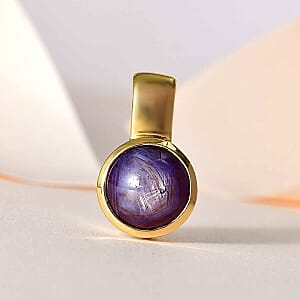 Star Ruby 4.67 ctw Pendant in 18K Vermeil Yellow Gold Over Sterling Silver