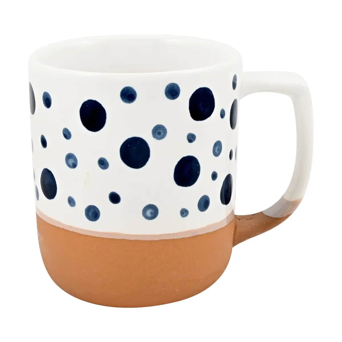 6pcs Blue Dots Ceramic Mug - Brown image number 3