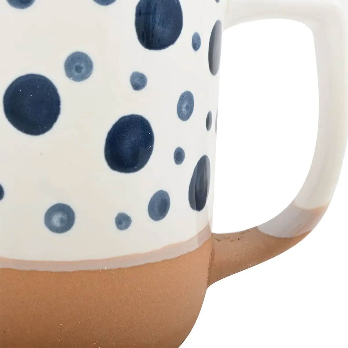 6pcs Blue Dots Ceramic Mug - Brown image number 4