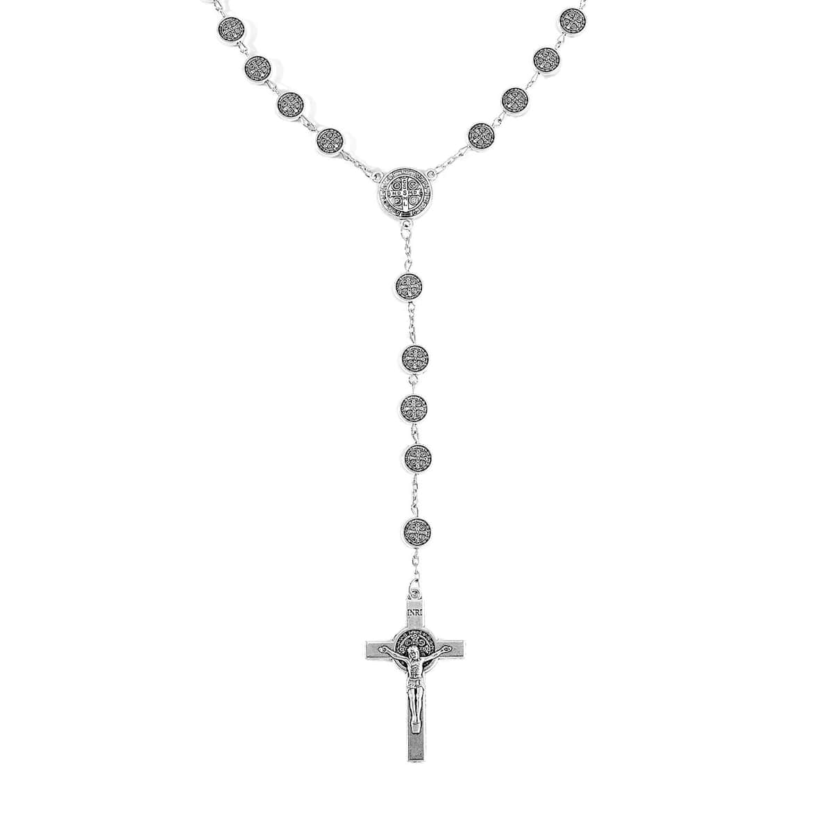 Cross Pendant Necklace 36 Inches in Silvertone image number 0