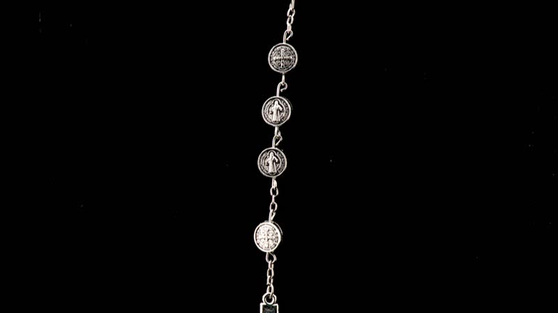 Cross Pendant Necklace 36 Inches in Silvertone