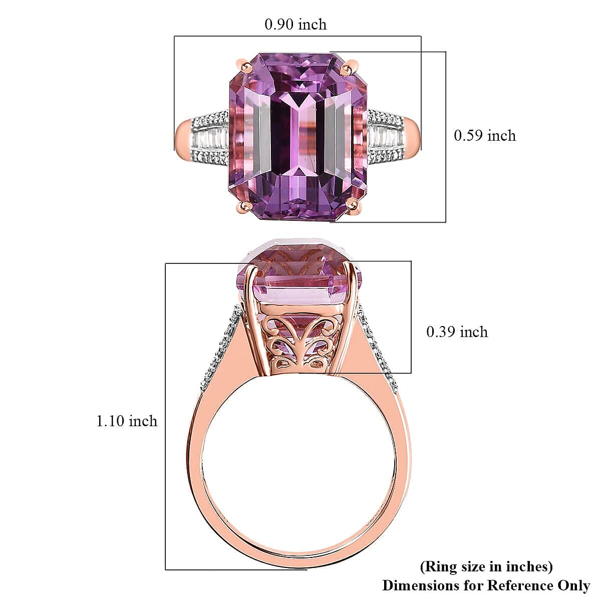 Certified and Appraised Iliana 18K Rose Gold AAA Patroke Kunzite and G-H SI Diamond Ring (Size 8.0) 5.60 Grams 12.75 ctw image number 5