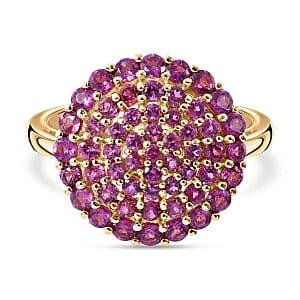 Orissa Rhodolite Garnet 1.89 ctw Ring in 14K YG Over Sterling Silver (Size 10)