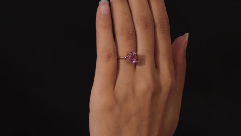 Luxoro 10K Rose Gold AAA Patroke Kunzite, Natural Calabar Pink Tourmaline Ring (Size 7.0) 3.40 ctw