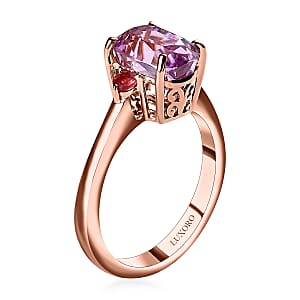 Luxoro 10K Rose Gold AAA Patroke Kunzite and Natural Calabar Pink Tourmaline 3.40 ctw Ring (Size 8.0)