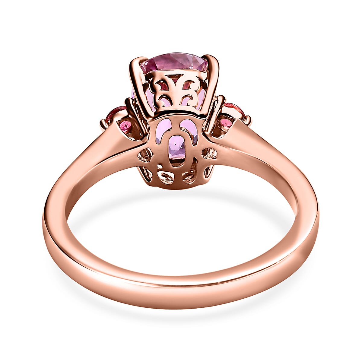 Luxoro 10K Rose Gold AAA Patroke Kunzite and Natural Calabar Pink Tourmaline 3.40 ctw Ring (Size 8.0) image number 4