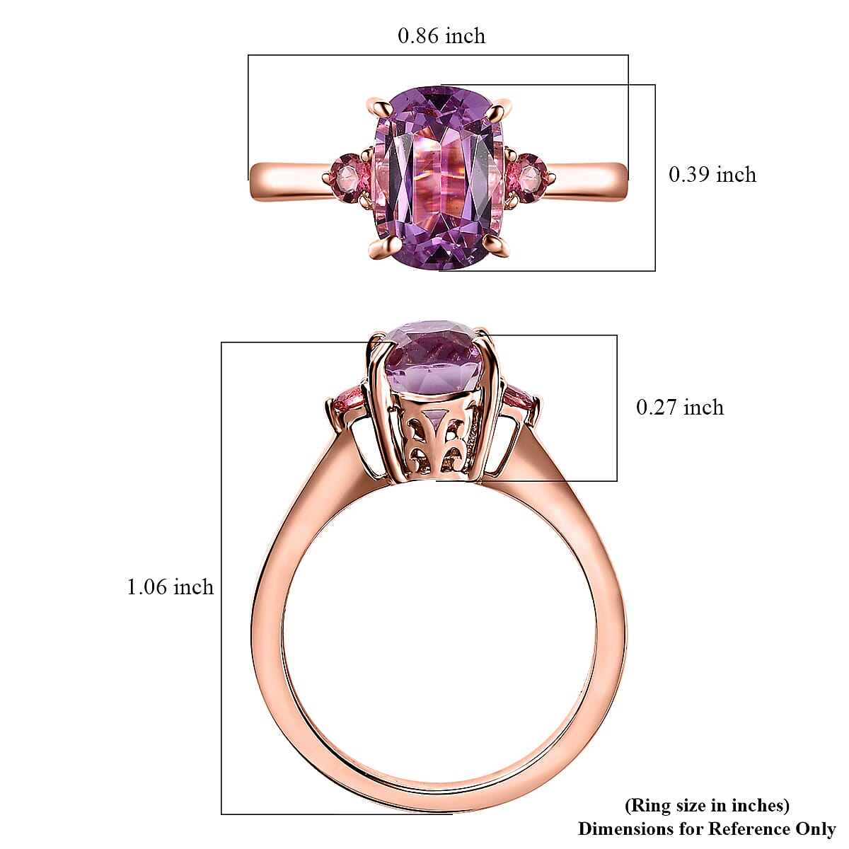Luxoro 10K Rose Gold AAA Patroke Kunzite and Natural Calabar Pink Tourmaline 3.40 ctw Ring (Size 8.0) image number 5