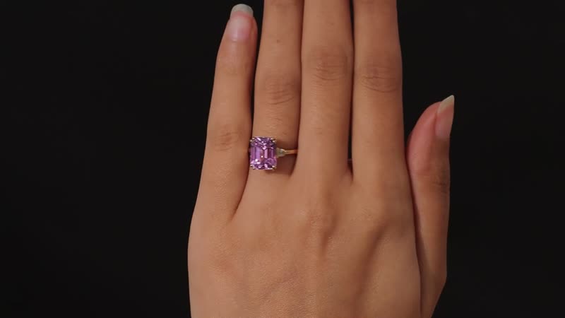 Luxoro 14K Rose Gold AAA Patroke Kunzite, Diamond (G-H, I1) Ring (Size 6.0) (4.70 g) 6.35 ctw