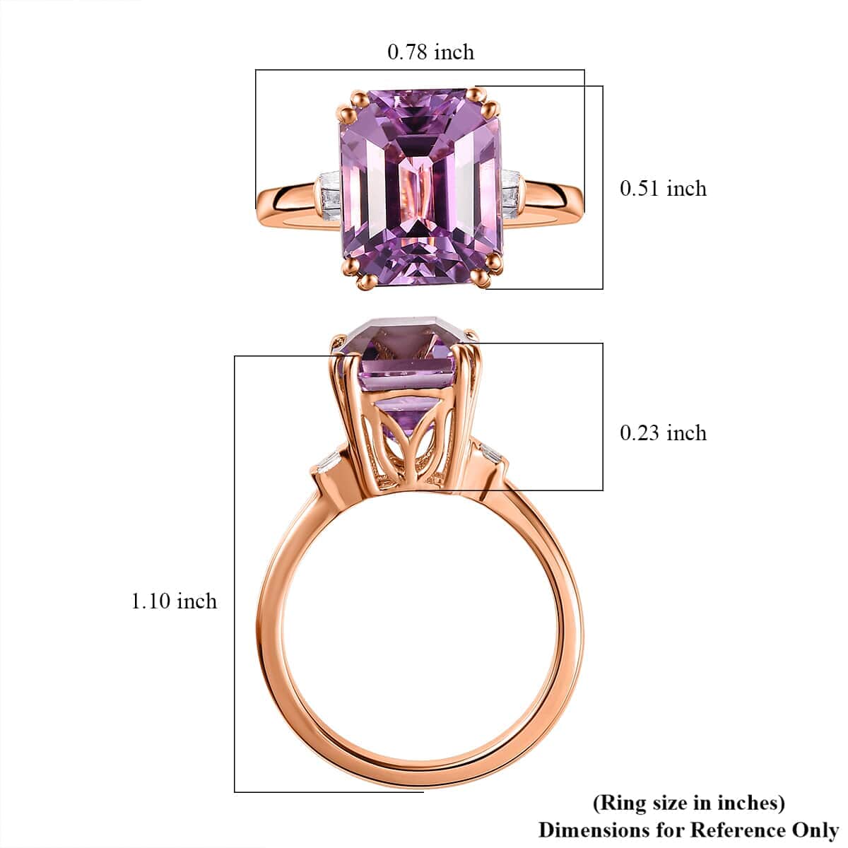 Luxoro 14K Rose Gold AAA Patroke Kunzite and G-H I1 Diamond Ring (Size 6.0) 4.70 Grams 6.35 ctw image number 5