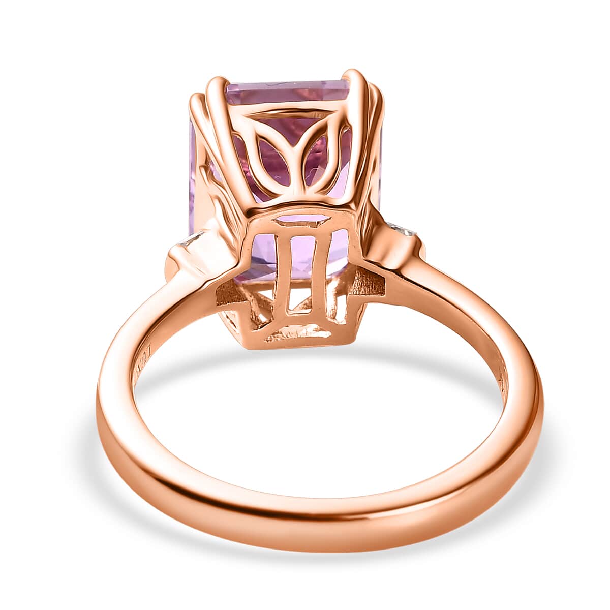 Luxoro 14K Rose Gold AAA Patroke Kunzite and G-H I1 Diamond Ring (Size 7.0) 4.70 Grams 6.35 ctw image number 4