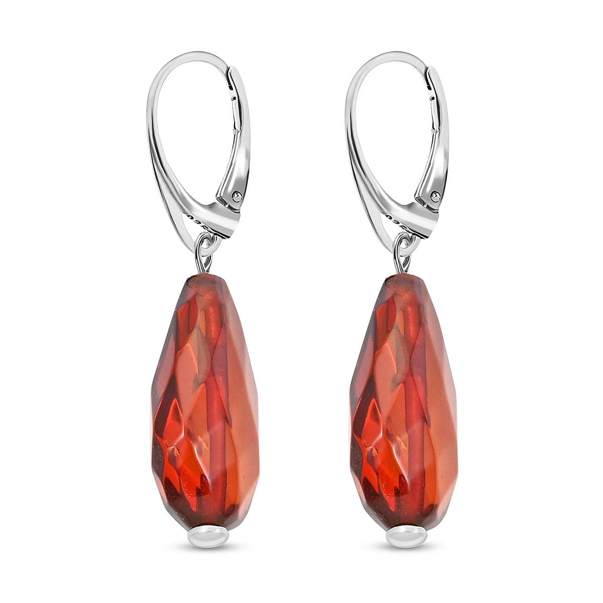 Baltic Amber Earrings in Sterling Silver image number 3