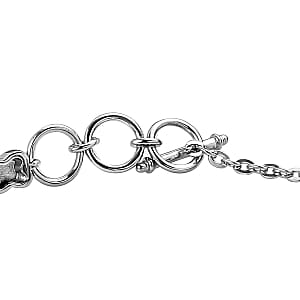 African Malachite Toggle Clasp Bracelet in Stainless Steel (7.00 In) 24.65 ctw