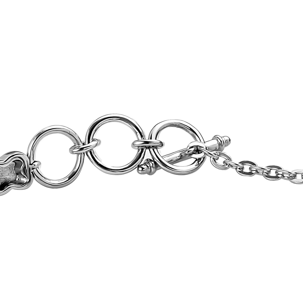 Tiger's Eye 29.60 ctw Toggle Clasp Bracelet in Stainless Steel (7.00 In) image number 3