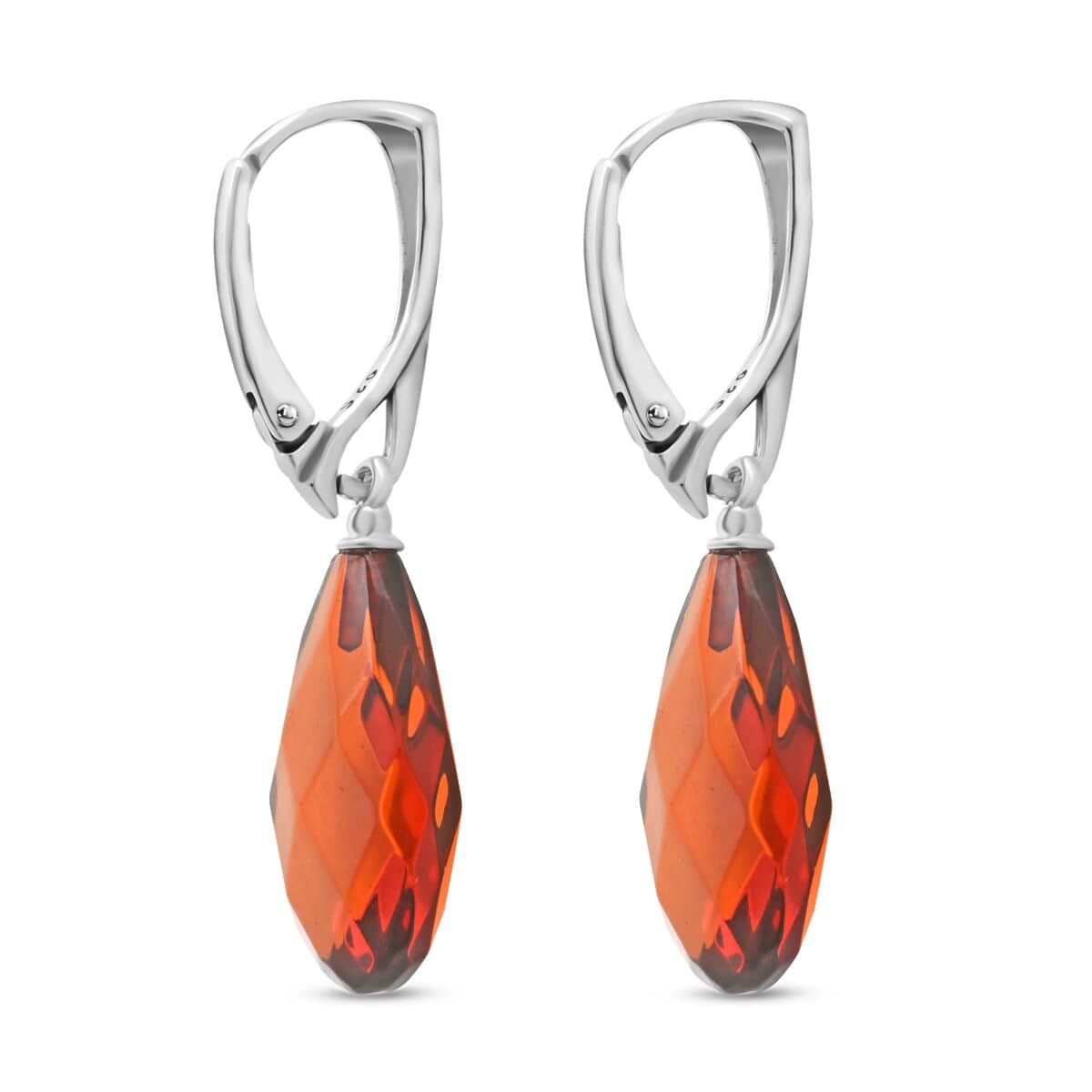 Baltic Amber Earrings in Sterling Silver image number 3