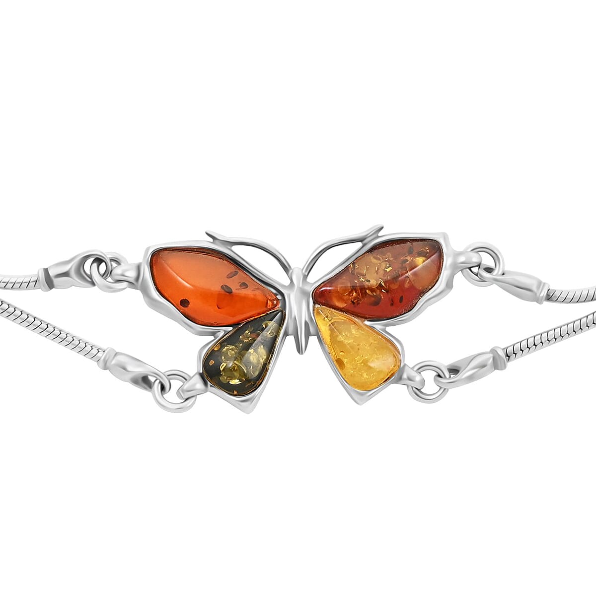 Baltic Amber Bracelet in Sterling Silver (7.50 In) image number 2