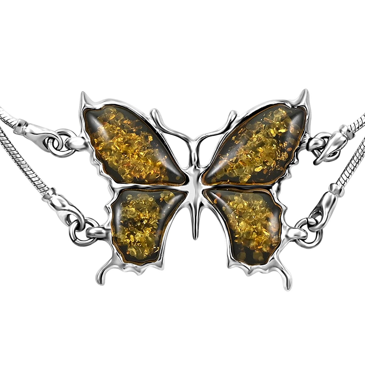 Baltic Amber Bracelet in Sterling Silver (7.50 In) image number 2