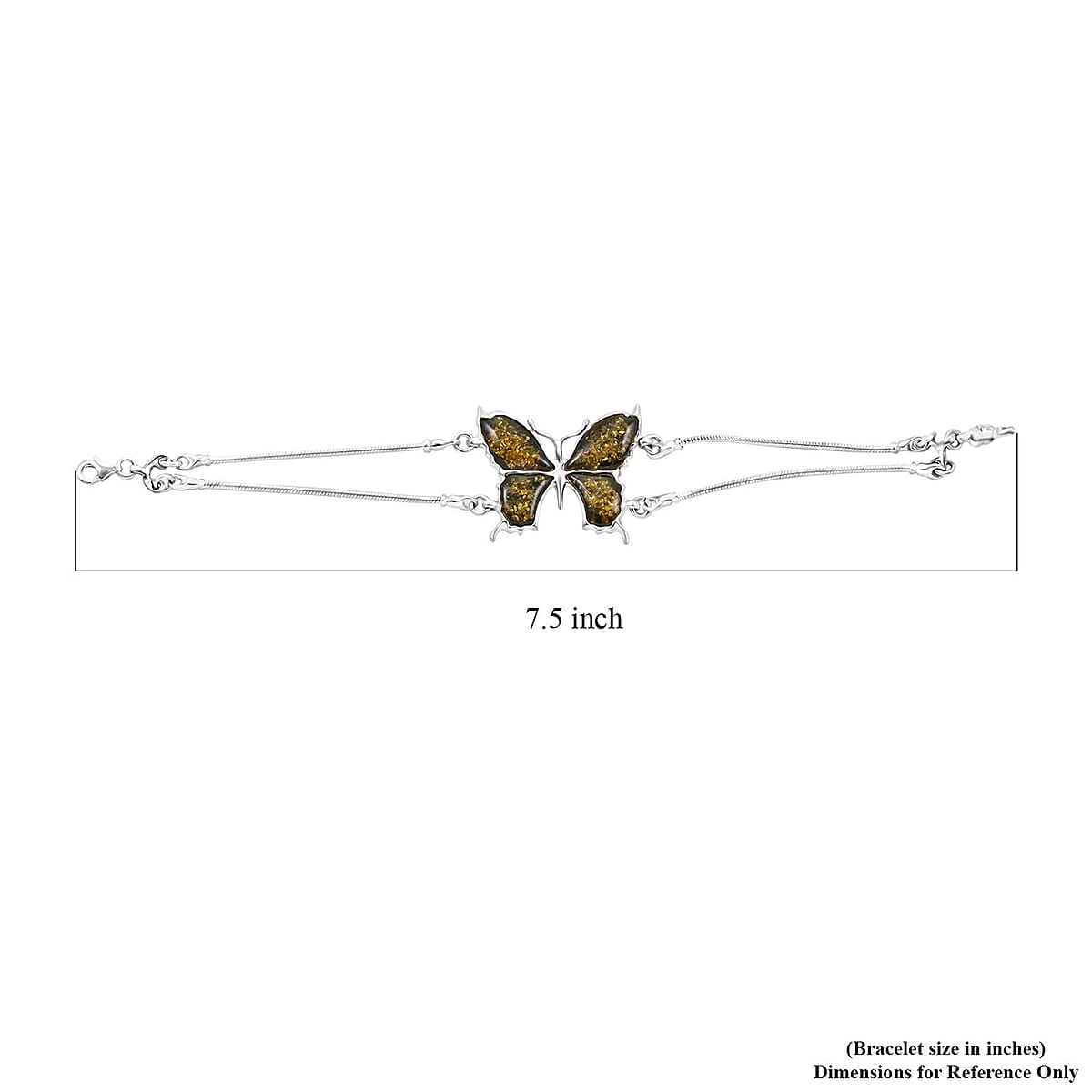 Baltic Amber Bracelet in Sterling Silver (7.50 In) image number 4