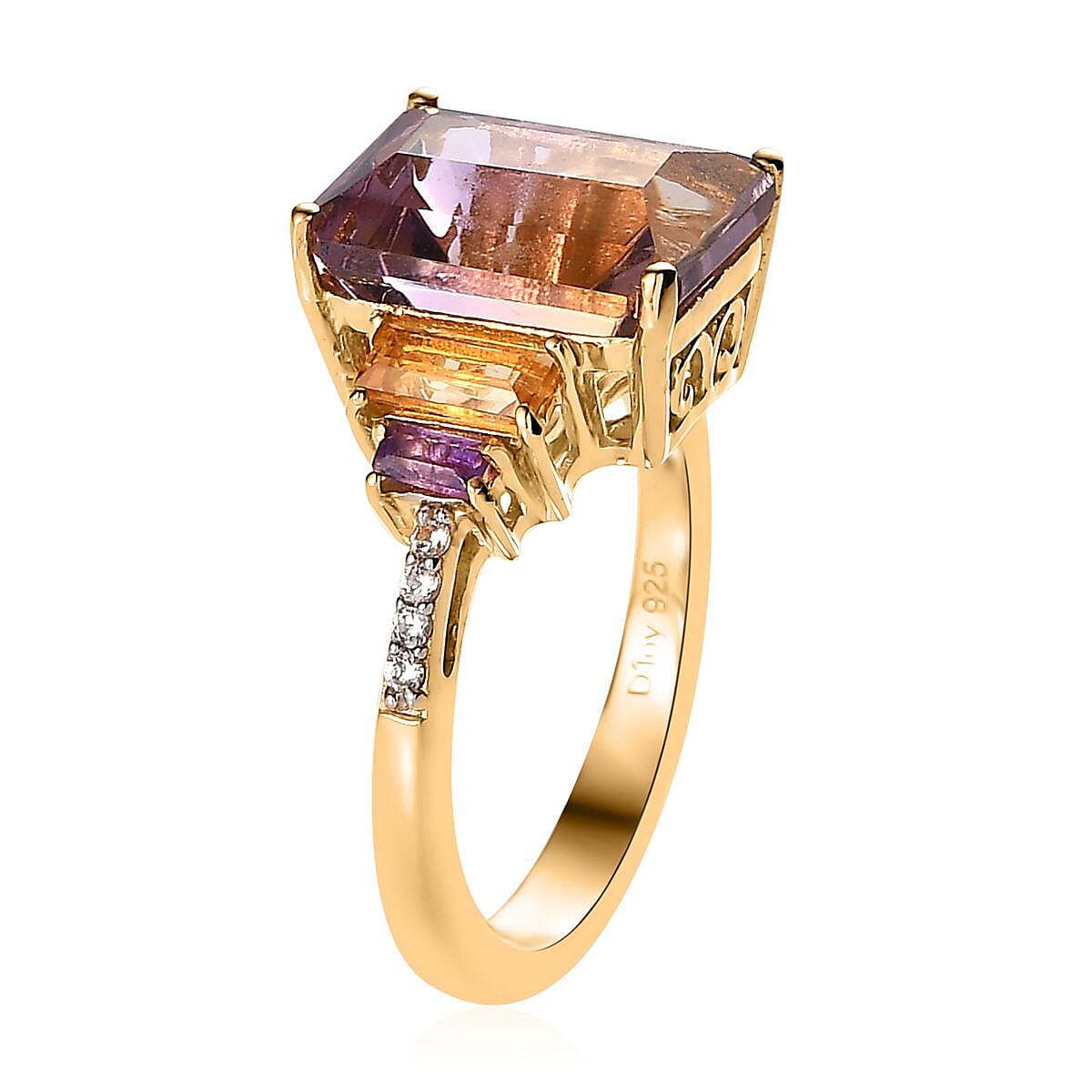 Premium Anahi Ametrine and Multi Gemstone Ring in Vermeil Yellow Gold Over Sterling Silver (Size 10.0) 6.10 ctw