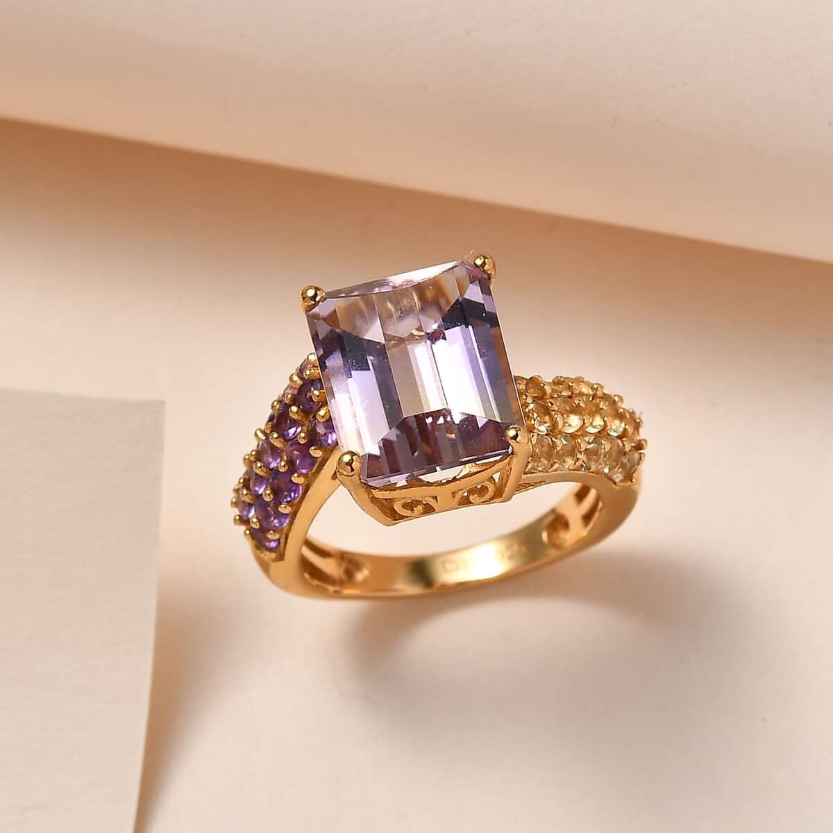Doorbuster Premium Anahi Ametrine and Multi Gemstone Ring in Vermeil Yellow Gold Over Sterling Silver 7.60 ctw image number 1