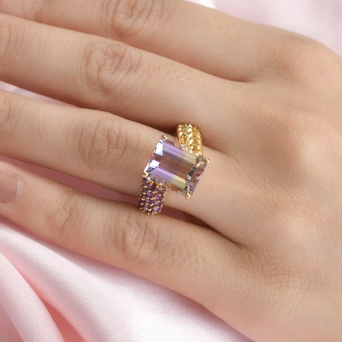 Doorbuster Premium Anahi Ametrine and Multi Gemstone Ring in Vermeil Yellow Gold Over Sterling Silver 7.60 ctw image number 2